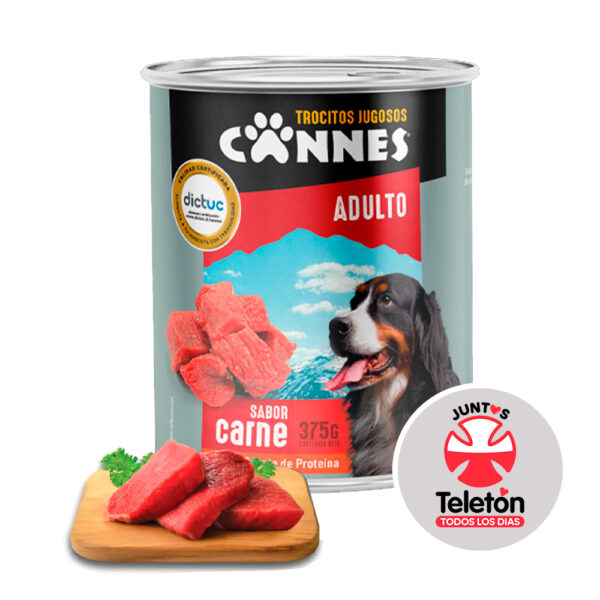 Display Lata Cannes Adulto Carne 375g 12 Unidades