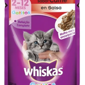 Caja Sachet Gato Whiskas Gatito Carne 12 Unidades