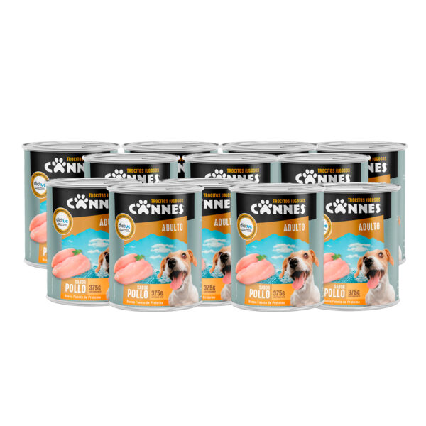 Display Lata Cannes Adulto Pollo 375g 12 Unidades - Imagen 2