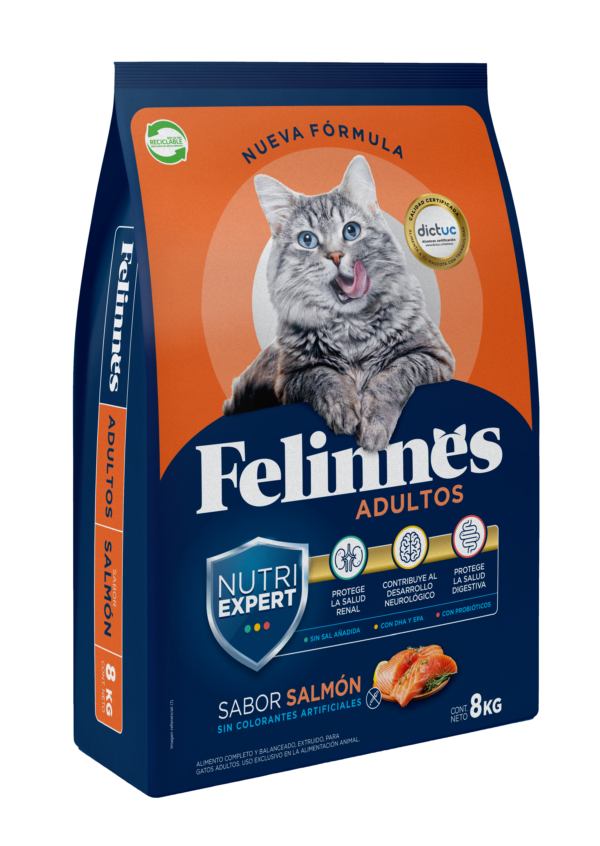 Alimento Felinnes Premium Gato Adulto Salmón 8 KG