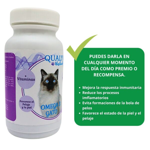 Tabletas Masticables Omega 3 Gato Qualy - Imagen 2