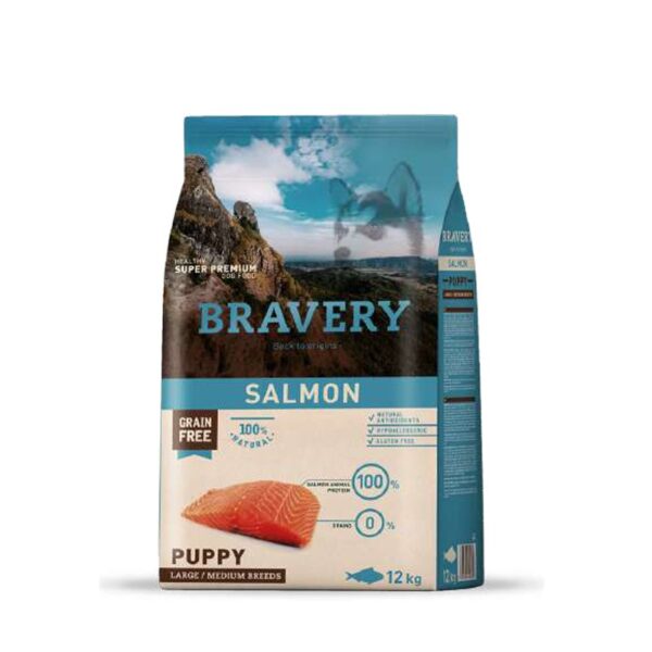 Bravery Salmon Puppy Large Medium Breeds 12 KG