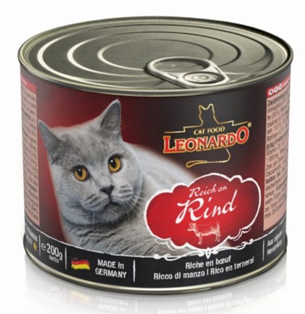 Lata Leonardo Gato Quality Selection Adulto Ternera 200GR