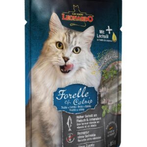 Sachet Leonardo Gato Trucha y Catnip 85 GR