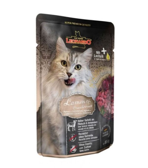 Sachet Leonardo Gato Cordero y Arándano 85 GR