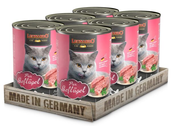 Lata Leonardo Gato Quality Selection Adulto Ave 400GR x6 Unidades