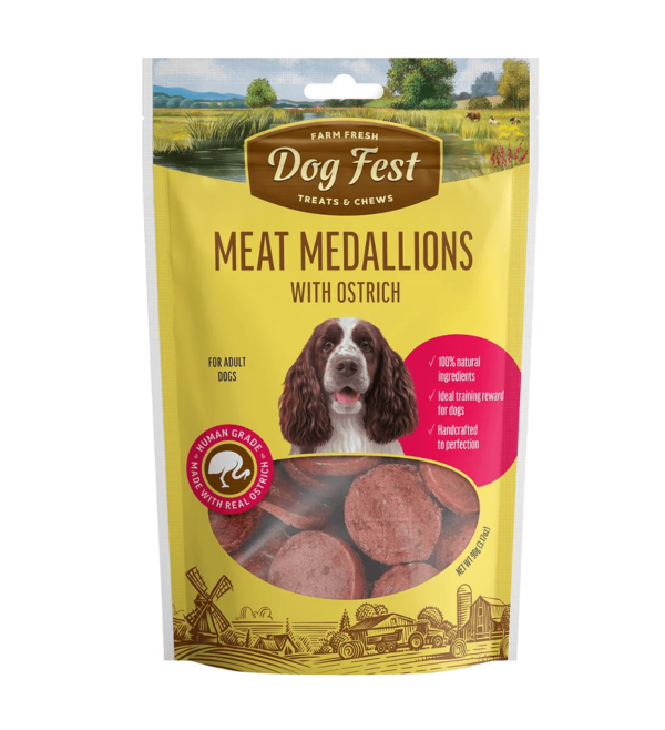 Snack Dog Fest Medallones de Avestruz 90 GR
