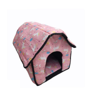 Casa Cama Mascotas Raza Pequeña Rosa Huesitos (77069)