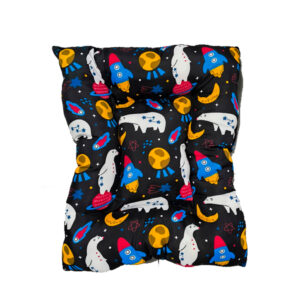 Cama Colchoneta Mascotas Negra Diseño Espacial 70 cm