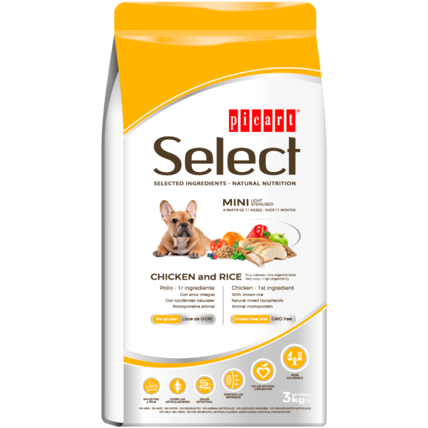 Picart Select Dog Mini Adult Light Sterilised Chicken & Rice 8 KG