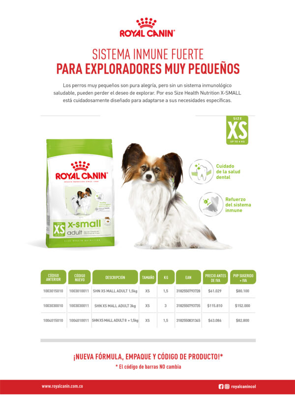 Royal Canin X-Small Adulto 2.5 KG - Imagen 3