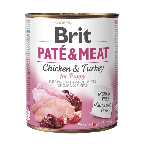 Lata Brit Care Pate & Meat Puppy Chicken Turkey 800 GR