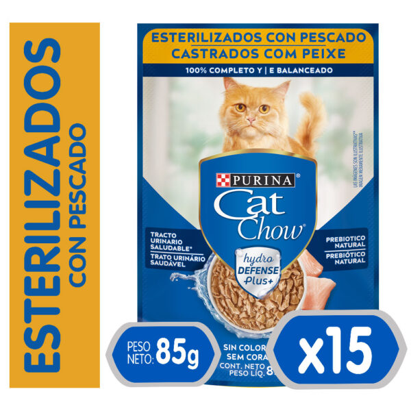 Sachet Cat Chow Esterilizados Pescado x15 Unidades