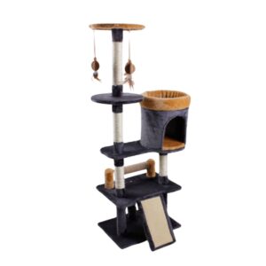 Rascador XL 4 Pisos Casita Juegos 48x35x143 cm (KF8069)