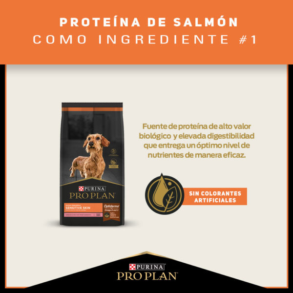 Pro Plan Sensitive Skin Salmón Razas Pequeñas 3 KG - Imagen 3