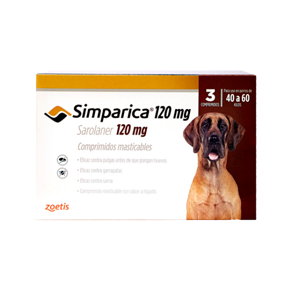 Simparica 120 MG 3 Tabletas (40 a 60 KG)