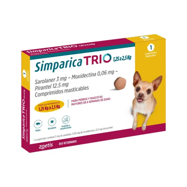 Simparica Trio 1 Comprimido 1.3 A 2.5 KG