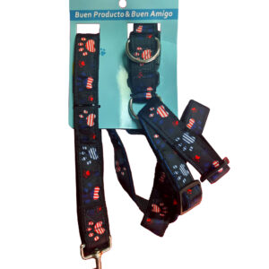 Arnés con Correa Negro Talla XL Patitas
