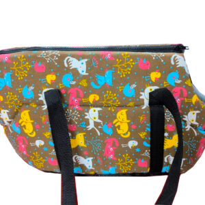 Bolso Transporte Diseño Gatos Pequeño Café