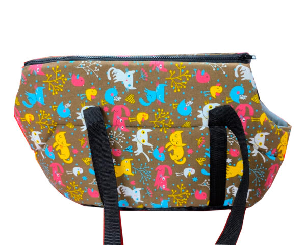 Bolso Transporte Diseño Gatos Pequeño Café