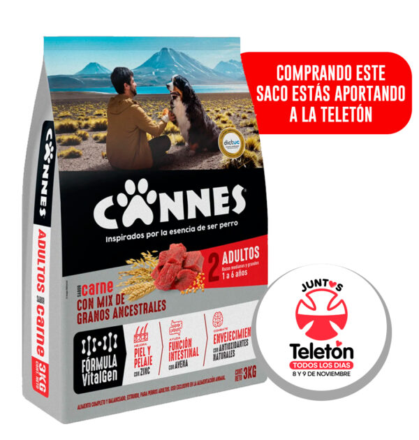 Alimento Perro Cannes Adulto Carne y Cereales 3 KG