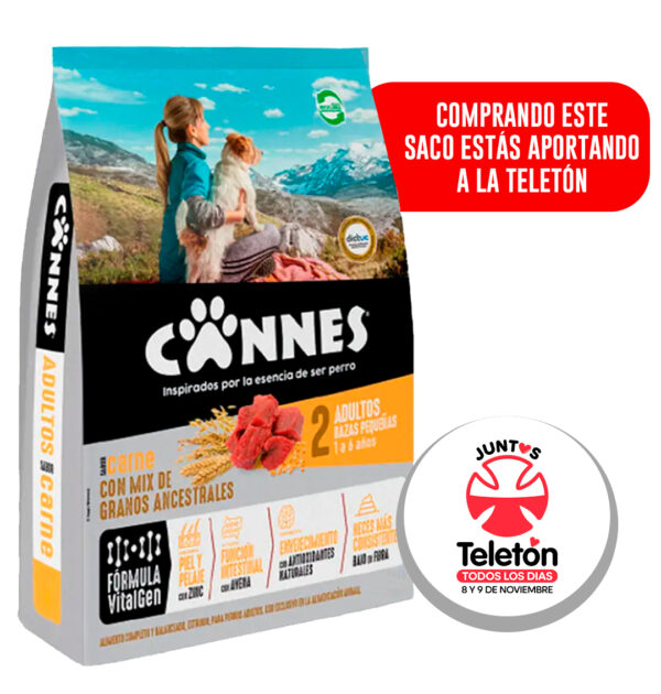 Alimento Perro Cannes Adulto Raza Pequeña Carne Cereales 3 KG