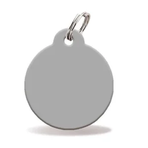 Plaquita / Placa Gris Pequeña Circulo