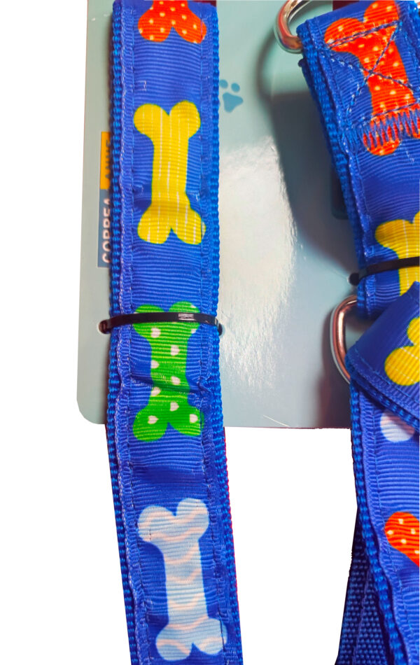 Arnes con Correa Azul Talla XL Huesitos - Imagen 2