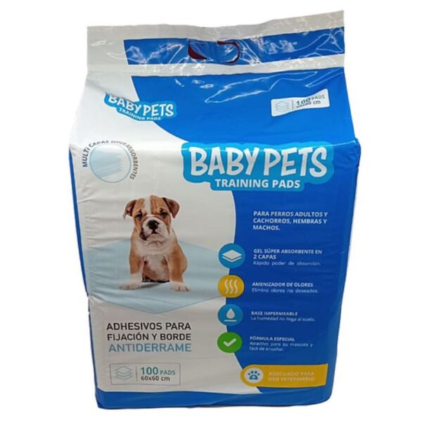 Sabanillas de Entrenamiento Baby Pets Training Pads 100 Unidades 60x60 cm