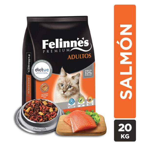 Alimento Felinnes Premium Gato Adulto Salmón 20 KG - Imagen 2