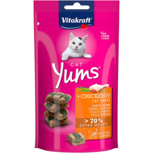 Snack para Gato Vitakraft Cat Yums Catgrass Chicken 40 GR Unidad (31531)