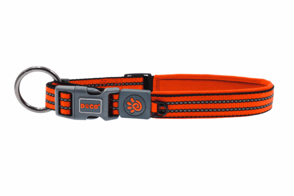 Collar para Perro Doco Talla M Naranjo Reflectante (DCV006-S8M)