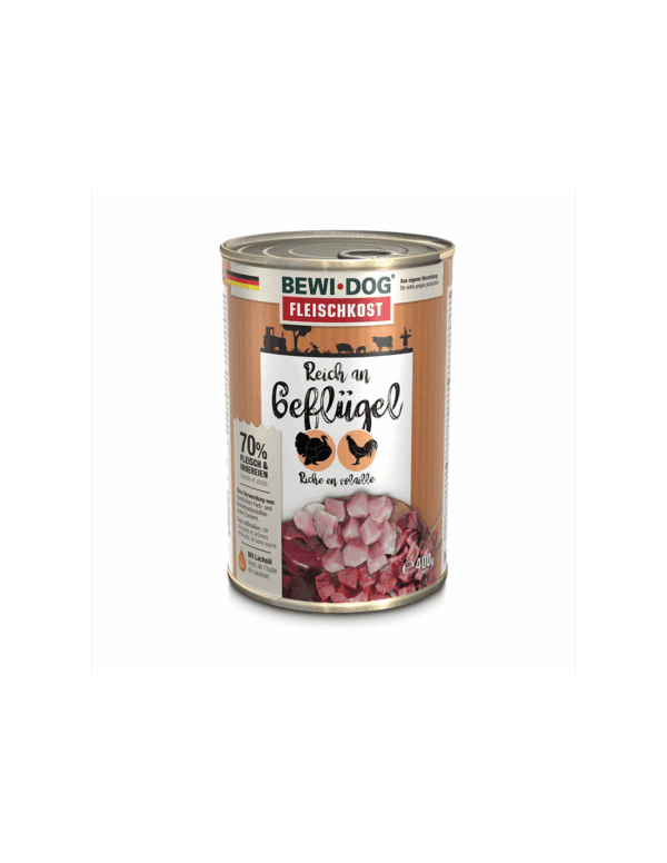 Display Lata BewiDog Rico en Aves 6x400 GR - Imagen 2
