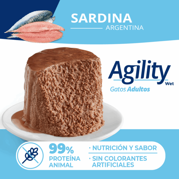 Lata Agility Gato Adulto Sardina 340 GR - Imagen 3