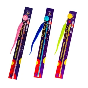 Juguete para Gato Varita Varilla Pelota Brillo y Pluma Colores (TC0057)