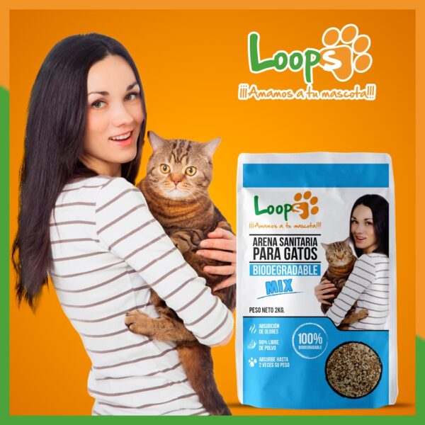 Arena Para Gatos Biodegradable Mix Loops Lavanda 2 KG - Imagen 4