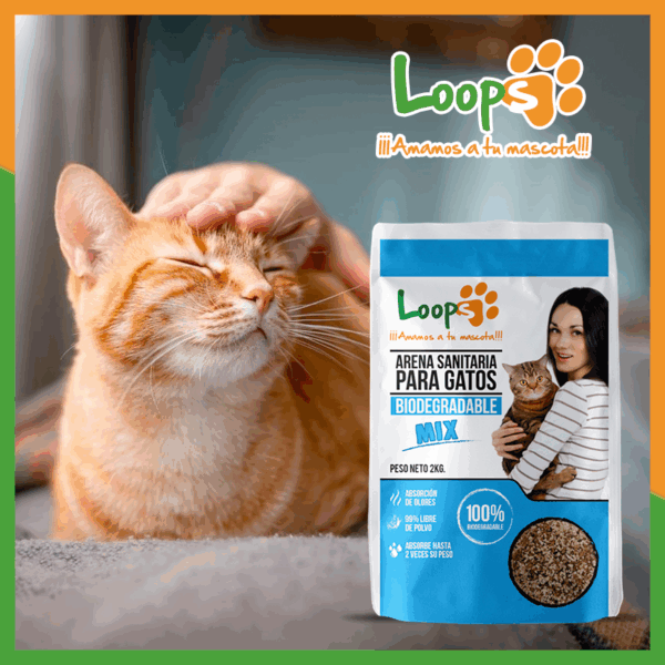 Arena Para Gatos Biodegradable Mix Loops Lavanda 2 KG - Imagen 3