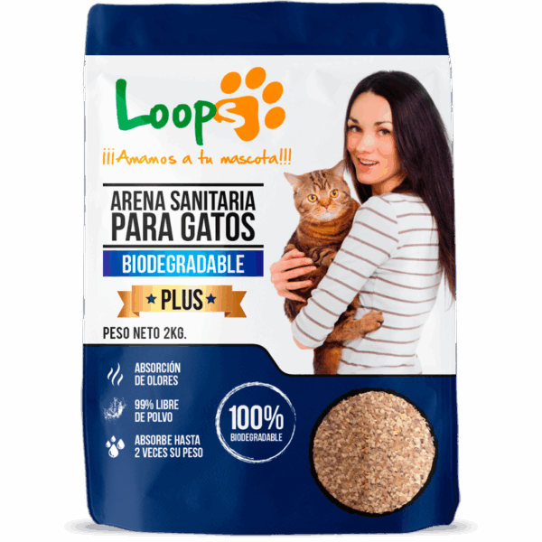 Arena Para Gatos Biodegradable Mix Loops Lavanda 2 KG - Imagen 2