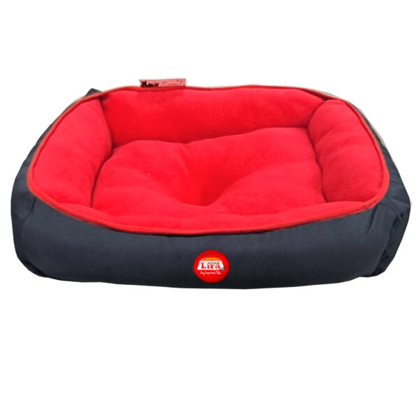 Cama Rectangular Lira Gris Rojo 130x90 cm - Imagen 2