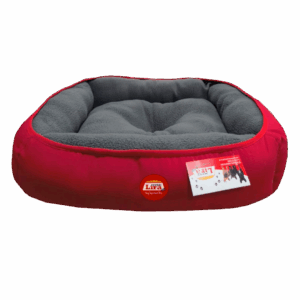 Cama Rectangular Lira Gris Rojo 75x65 cm