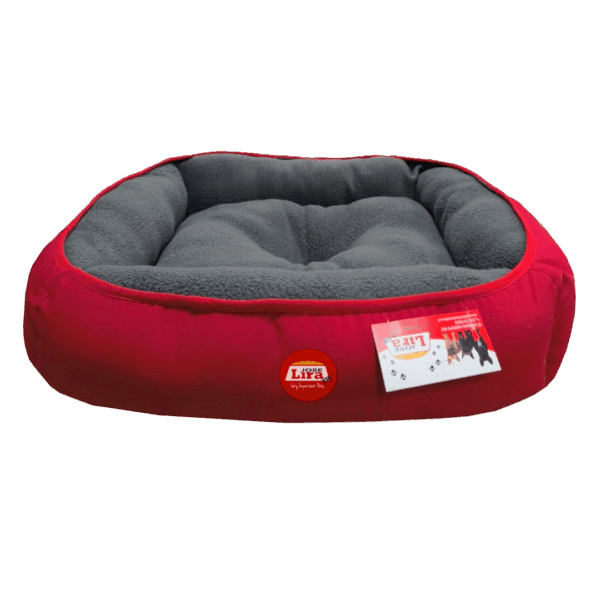 Cama Rectangular Lira Gris Rojo 130x90 cm