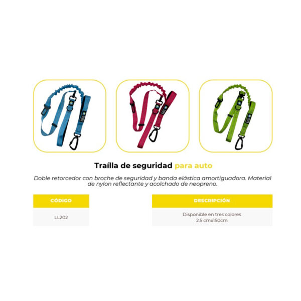 Trailla Correa de Seguridad para Autos (LL202) - Imagen 2