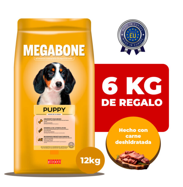 Megabone Dog Puppy Cachorro 12 KG + 6 KG de Regalo (18 KG)
